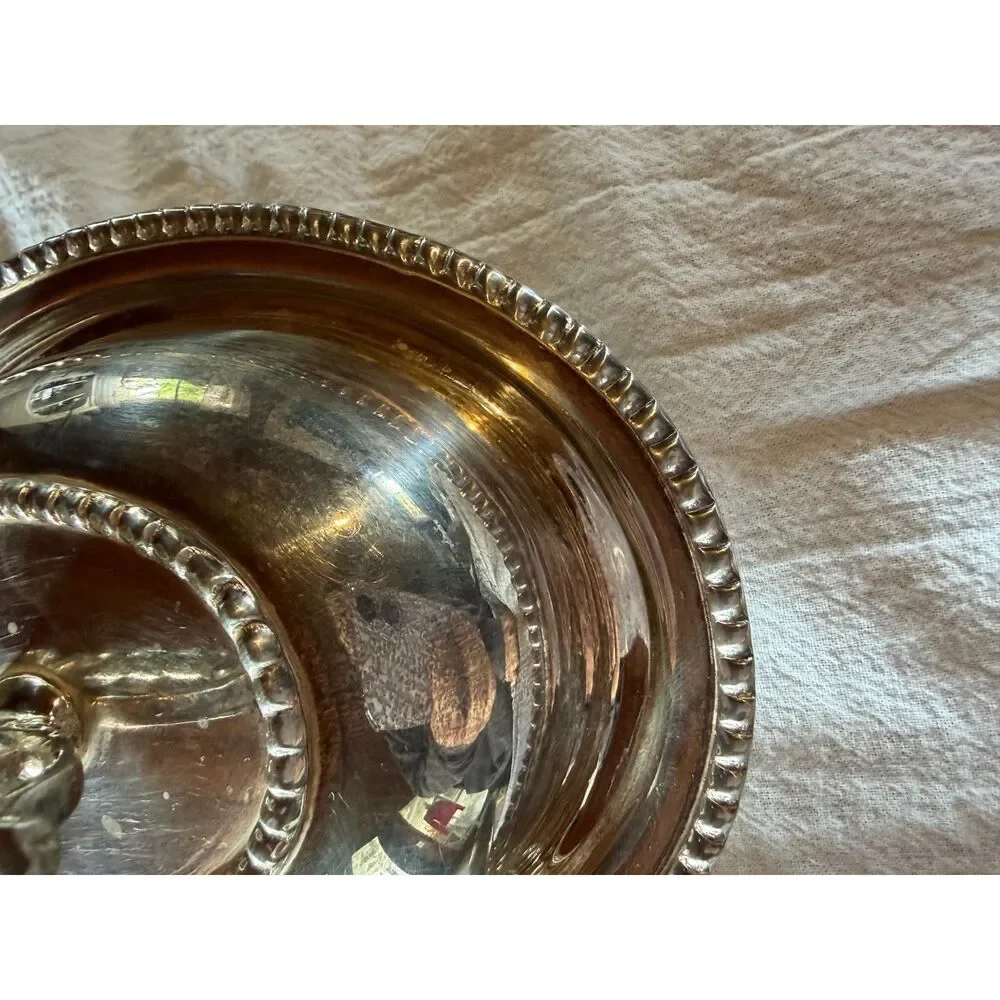 Bombay Silverplated Jam Butter Serving Dish with Jam/Butter Knife  Made in India